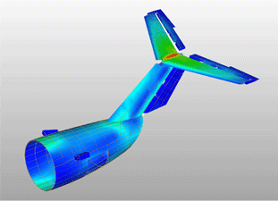 Aircraft part FEA simulation